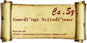 Cserényi Szilvánusz névjegykártya